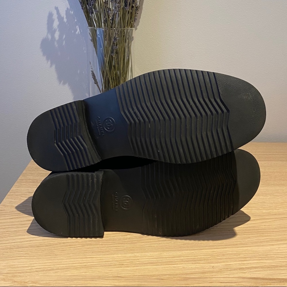 AUTH Chanel Black Quilted Moto Combat Boots - Picture 5 of 5